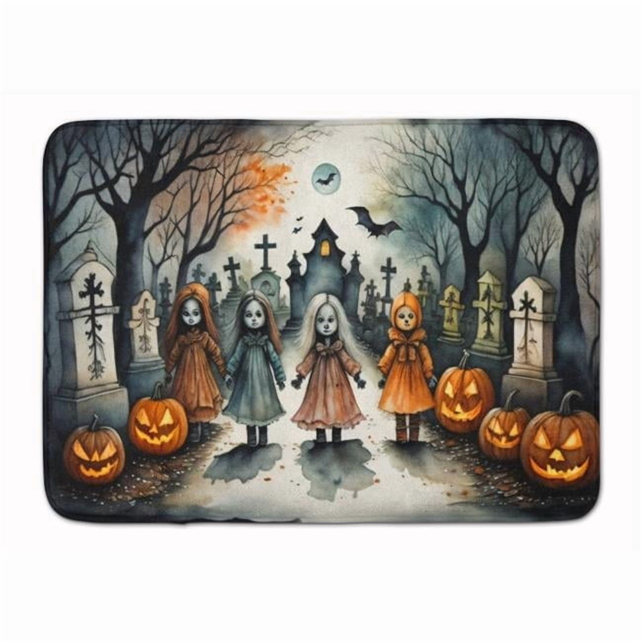 Carolines Treasures DAC2293RUG 19 x 27 in. Unisex Creepy Dolls Spooky Halloween Memory Foam Kitchen Mat
