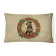thumbnail image 1 of Airedale Terrier Christmas Flowers Throw Pillow 12 in x 16 in, 1 of 4