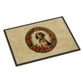 thumbnail image 1 of American English Coonhound Christmas Flowers Doormat, 1 of 6