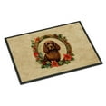 thumbnail image 1 of Carolines Treasures DAC2304MAT 18 x 27 in. Unisex American Water Spaniel Christmas Flowers Doormat, 1 of 6