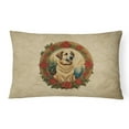thumbnail image 1 of Carolines Treasures DAC2305PW1216 16 x 12 in. Unisex Anatolian Shepherd Dog Christmas Flowers Polyester Fabric Throw Pillow, 1 of 4