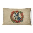 thumbnail image 1 of Australian Cattle Dog Christmas Flowers Throw Pillow 12 in x 16 in, 1 of 42