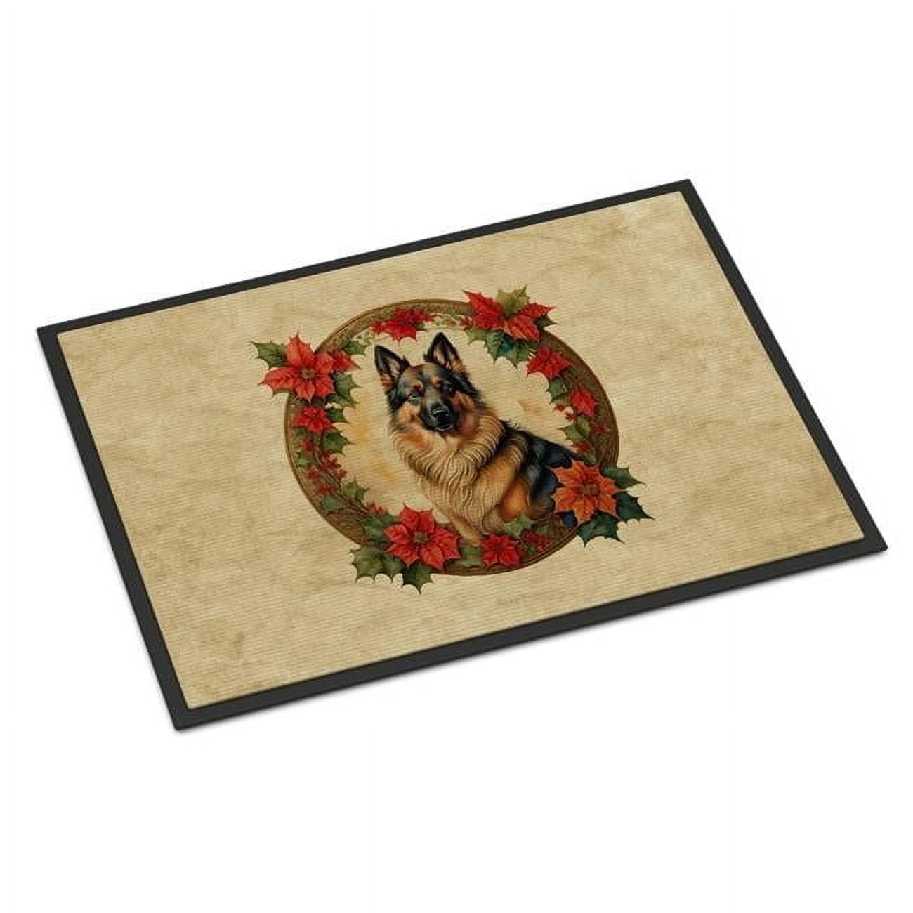Carolines Treasures DAC2318MAT 18 x 27 in. Unisex Belgian Tervuren Christmas Flowers Doormat
