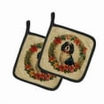 thumbnail image 1 of Carolines Treasures DAC2338PTHD 7.5 x 7.5 in. Unisex Cavalier Spaniel Christmas Flowers Pair of Pot Holders, 1 of 5