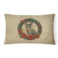 thumbnail image 1 of Chinese Crested Christmas Flowers Throw Pillow 12 in x 16 in, 1 of 4