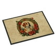 thumbnail image 1 of Carolines Treasures DAC2358JMAT 24 x 36 in. Unisex English Foxhound Christmas Flowers Doormat, 1 of 5