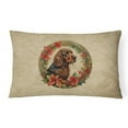 thumbnail image 1 of Field Spaniel Christmas Flowers Throw Pillow 12 in x 16 in, 1 of 4