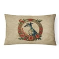 thumbnail image 1 of Greyhound Christmas Flowers Throw Pillow 12 in x 16 in, 1 of 4