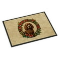 thumbnail image 1 of Carolines Treasures DAC2378MAT 18 x 27 in. Unisex Irish Water Spaniel Christmas Flowers Doormat, 1 of 6