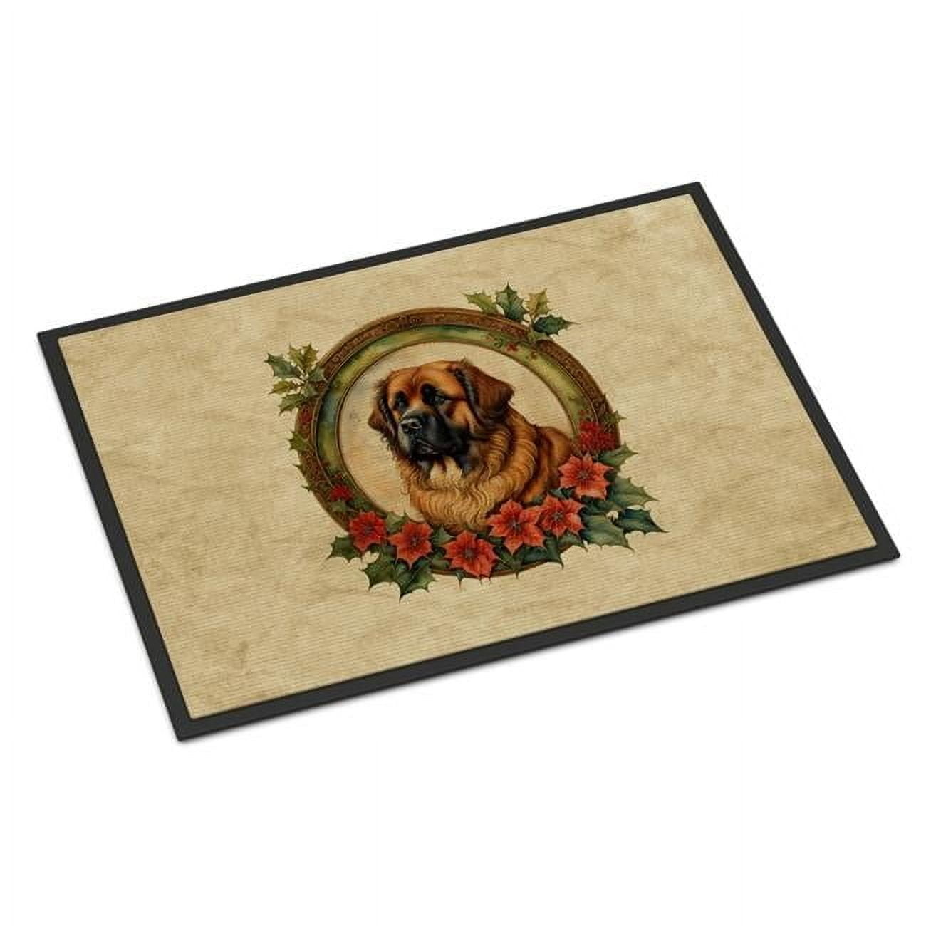 Carolines Treasures DAC2391MAT 18 x 27 in. Unisex Leonberger Christmas Flowers Doormat