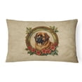 thumbnail image 1 of Leonberger Christmas Flowers Throw Pillow 12 in x 16 in, 1 of 4