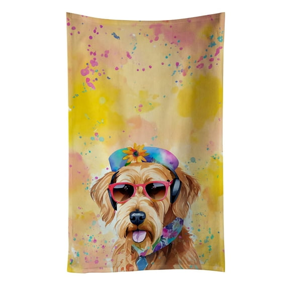 Carolines Treasures DAC2449KTWL 25 x 15 in. Airedale Terrier Hippie Dawg Kitchen Towel