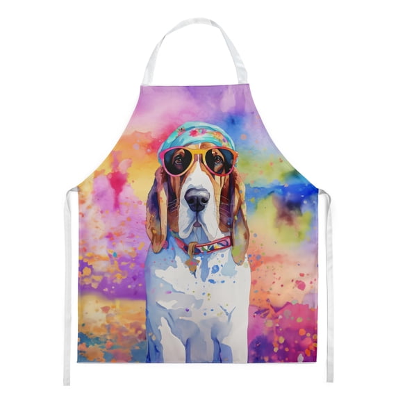 Carolines Treasures DAC2454APRON 30 x 27 in. Basset Hound Hippie Dawg Apron