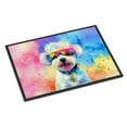 thumbnail image 1 of Carolines Treasures DAC2462MAT 0.15 x 18 x 27 in. Bichon Frise Hippie Dawg Doormat, 1 of 6