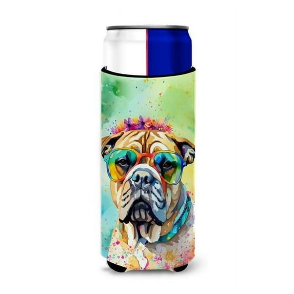 Bullmastiff Hippie Dawg Hugger for Ultra Slim Cans 4 in x 6.5 in