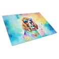 thumbnail image 1 of Cavalier Spaniel Hippie Dawg Glass Cutting Board Large 12 in x 15 in, 1 of 3
