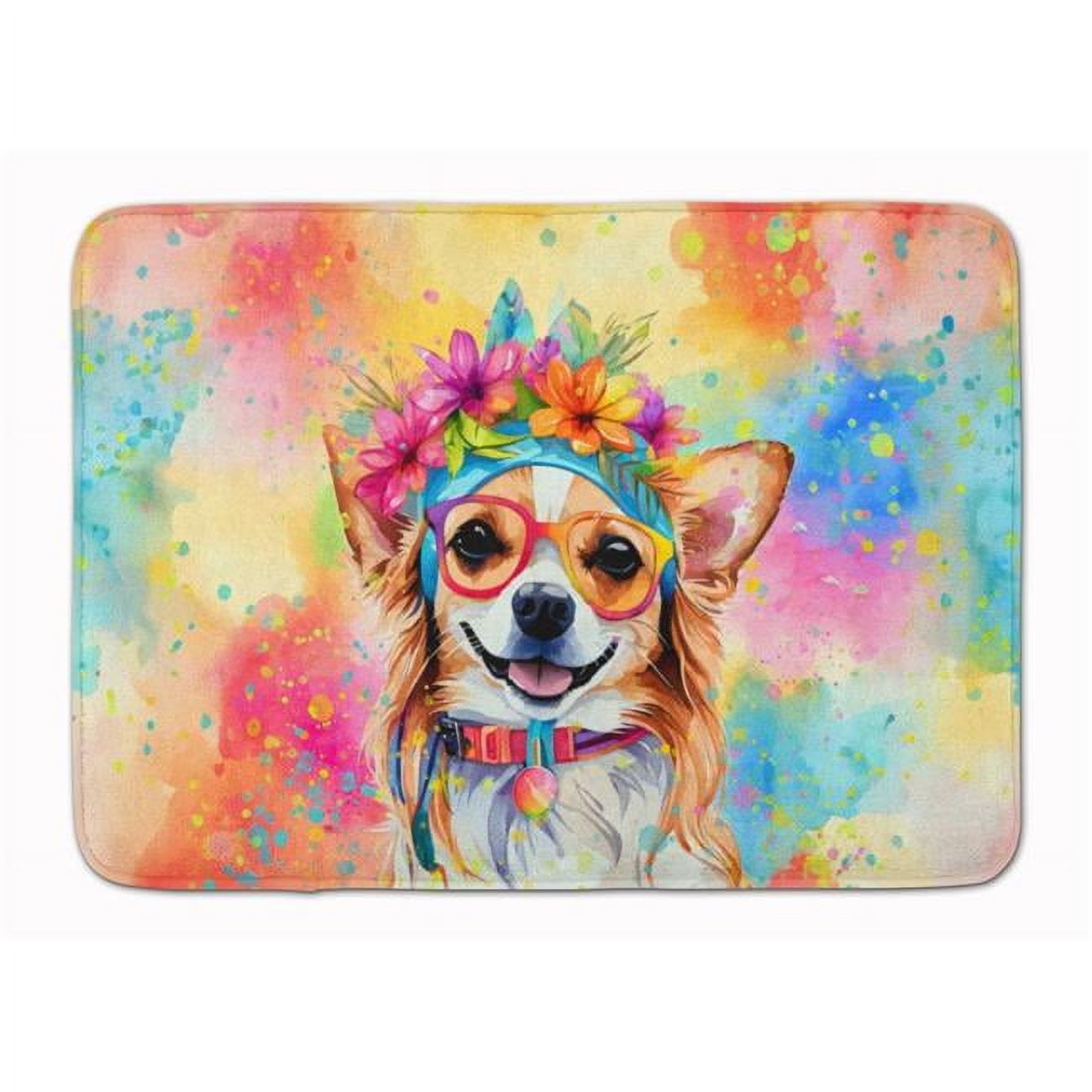 Carolines Treasures DAC2488RUG 19 x 27 in. Chihuahua Hippie Dawg Memory Foam Kitchen Mat