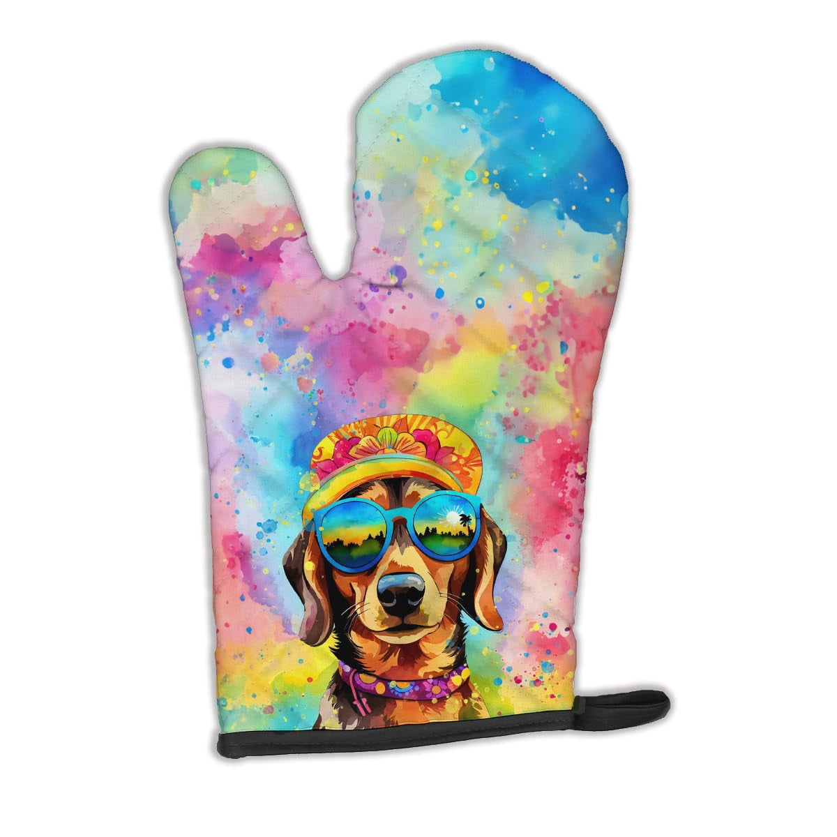 Dachshund Hippie Dawg Oven Mitt 8.5 in x 12 in
