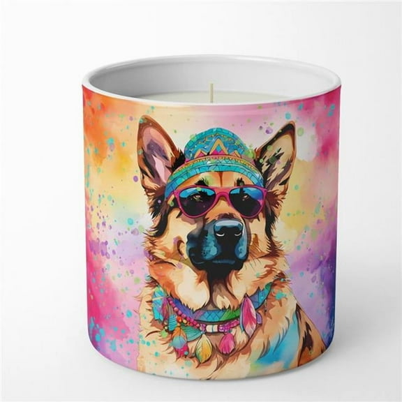 Carolines Treasures DAC2511CDL 10 oz Unisex German Shepherd Hippie Dawg Decorative Soy Candle