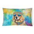 thumbnail image 1 of Golden Retriever Hippie Dawg Fabric Decorative Pillow 12 in x 16 in, 1 of 55