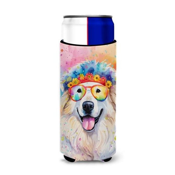Great Pyrenees Hippie Dawg Hugger for Ultra Slim Cans 4 in x 6.5 in