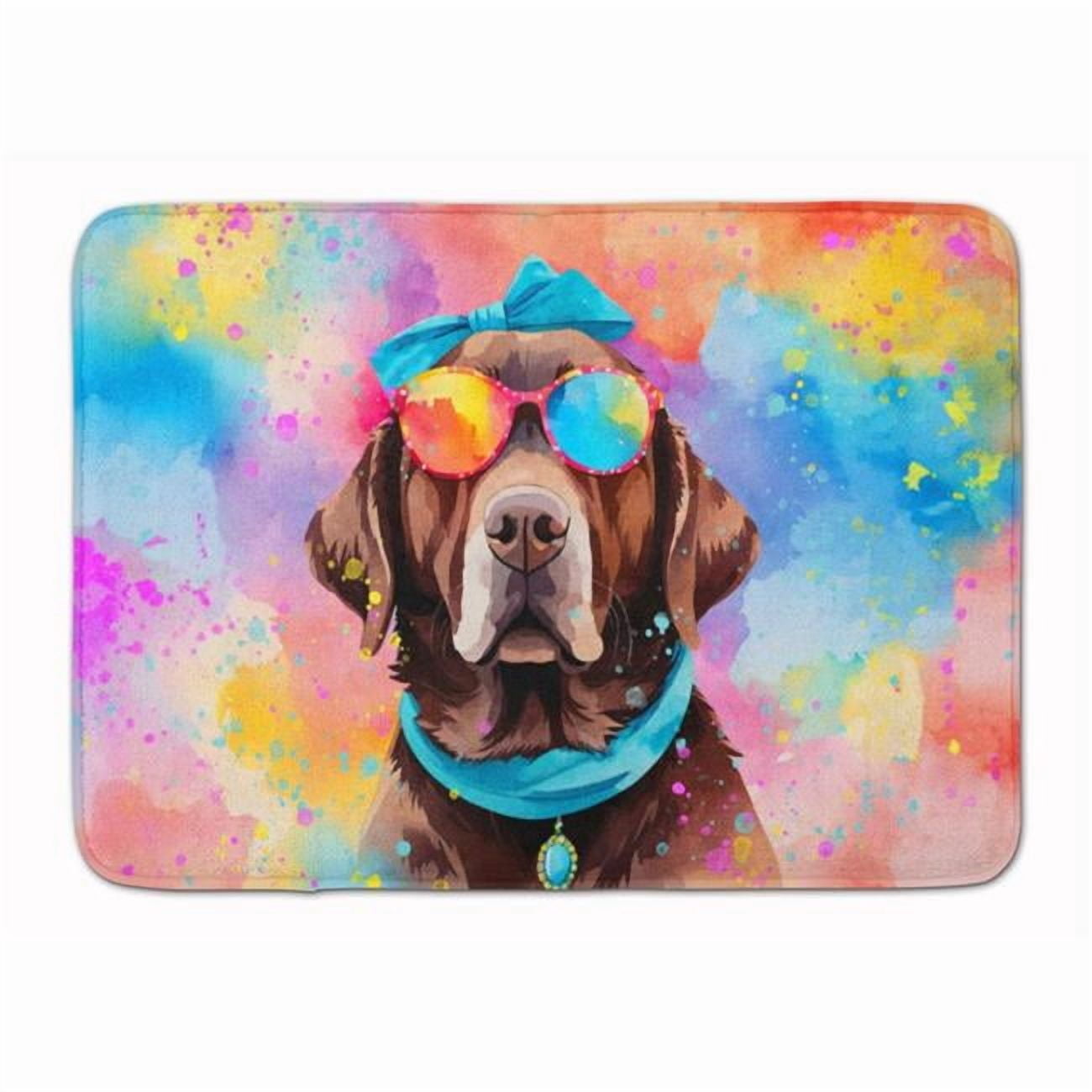 Carolines Treasures DAC2525RUG 19 x 27 in. Chocolate Labrador Hippie Dawg Memory Foam Kitchen Mat