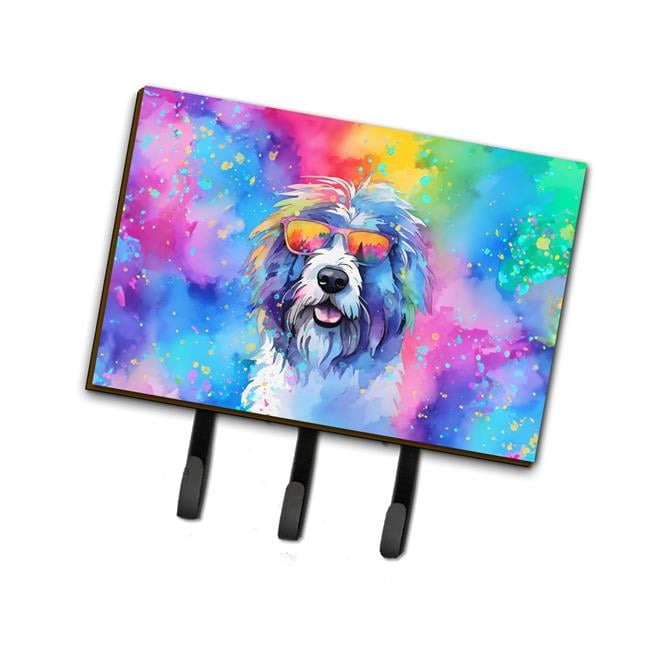 Old English Sheepdog Hippie Dawg Leash or Key Holder 6 in x 9 in