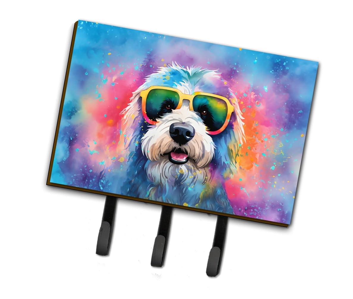 Old English Sheepdog Hippie Dawg Leash or Key Holder 6 in x 9 in