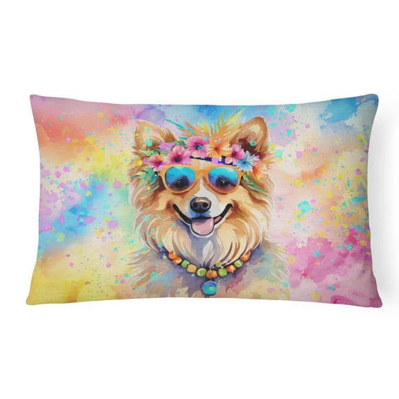 Carolines Treasures DAC2539PW1216 3 x 16 x 12 in. Pomeranian Hippie Dawg Fabric Decorative Pillow