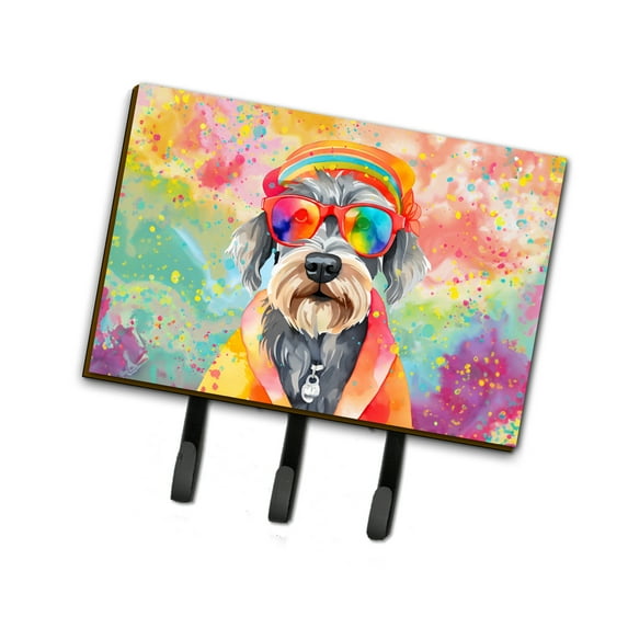 Schnauzer Hippie Dawg Leash or Key Holder 6 in x 9 in