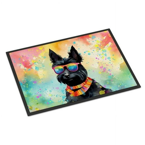 Carolines Treasures DAC2557JMAT 0.15 x 24 x 36 in. Scottish Terrier Hippie Dawg Indoor or Outdoor Mat