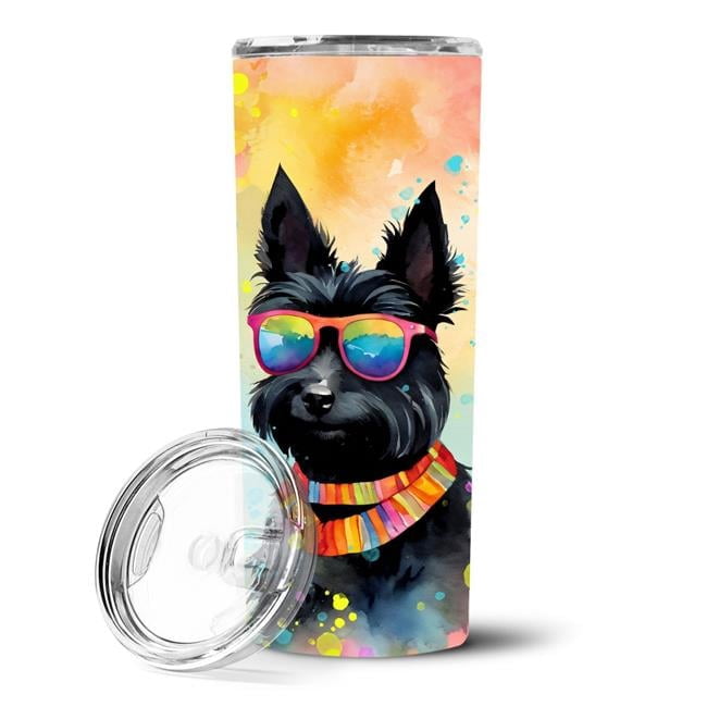 Carolines Treasures DAC2557TBL20 3 x 8.25 x 3 in. Scottish Terrier Hippie Dawg Stainless Steel Skinny Tumbler
