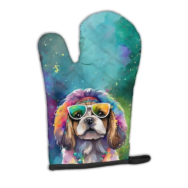 Carolines Treasures DAC2561OVMT 12 x 8.5 in. Unisex Shih Tzu Hippie Dawg Polyester Oven Mitt
