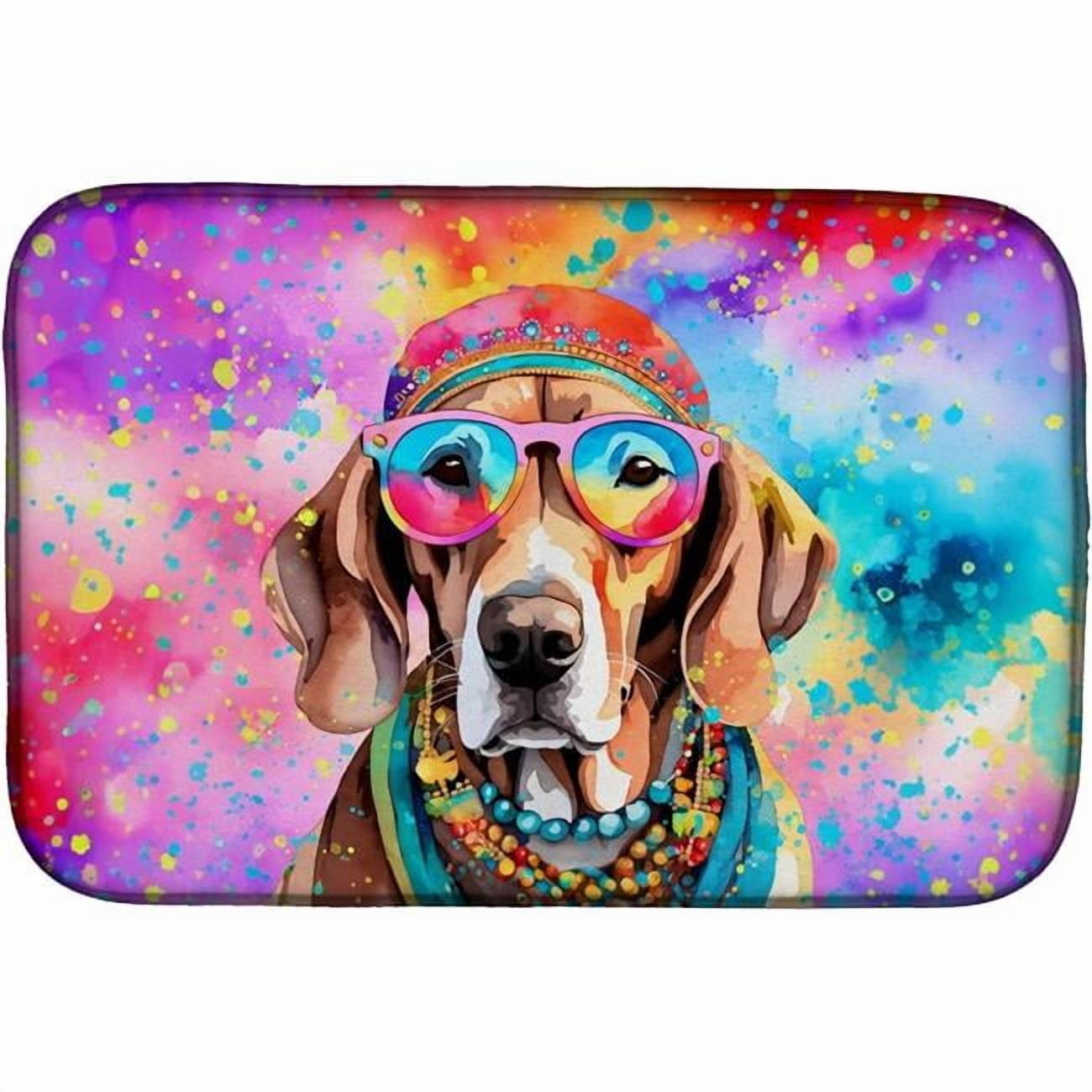 Carolines Treasures DAC2567DDM 0.2 x 21 x 14 in. Weimaraner Hippie Dawg Dish Drying Mat