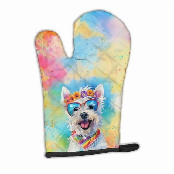 Carolines Treasures DAC2569OVMT 12 x 8.5 in. Unisex Westie Hippie Dawg Polyester Oven Mitt