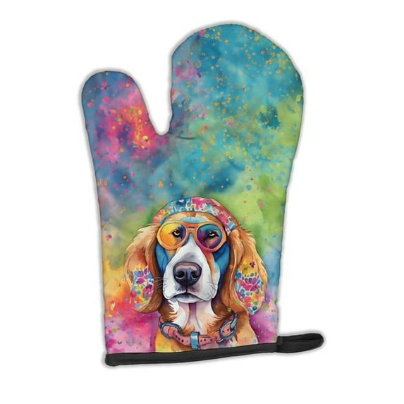 Carolines Treasures DAC2582OVMT 12 x 8.5 in. Unisex Hippie Dawg Polyester Oven Mitt