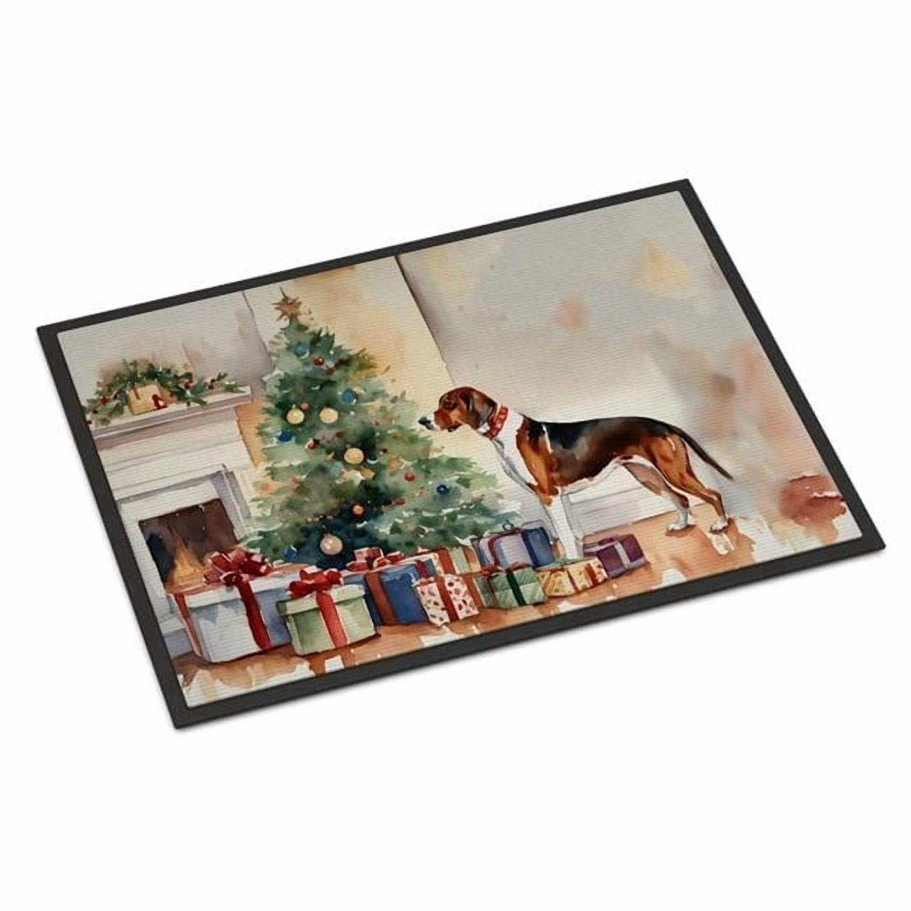 American English Coonhound Cozy Christmas Doormat
