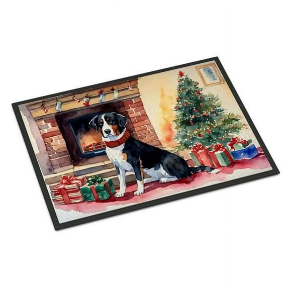 Carolines Treasures DAC2597MAT 0.15 x 18 x 27 in. Appenzeller Sennenhund Cozy Christmas Doormat