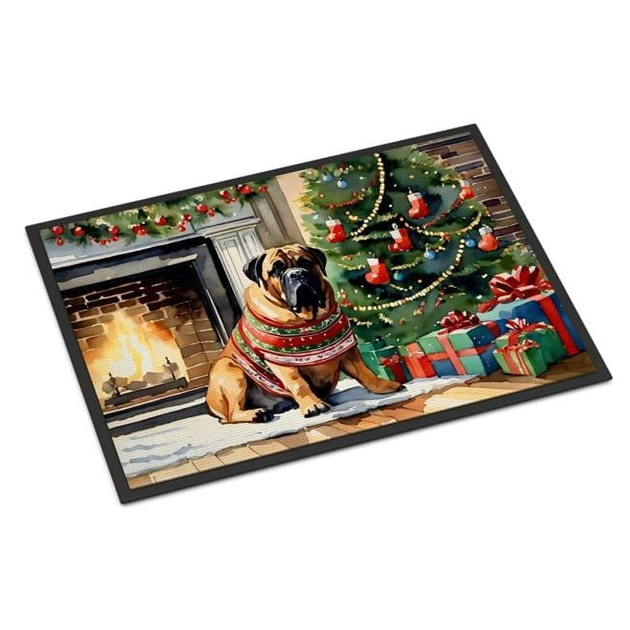 Carolines Treasures DAC2624MAT 0.15 x 18 x 27 in. Bullmastiff Cozy Christmas Doormat