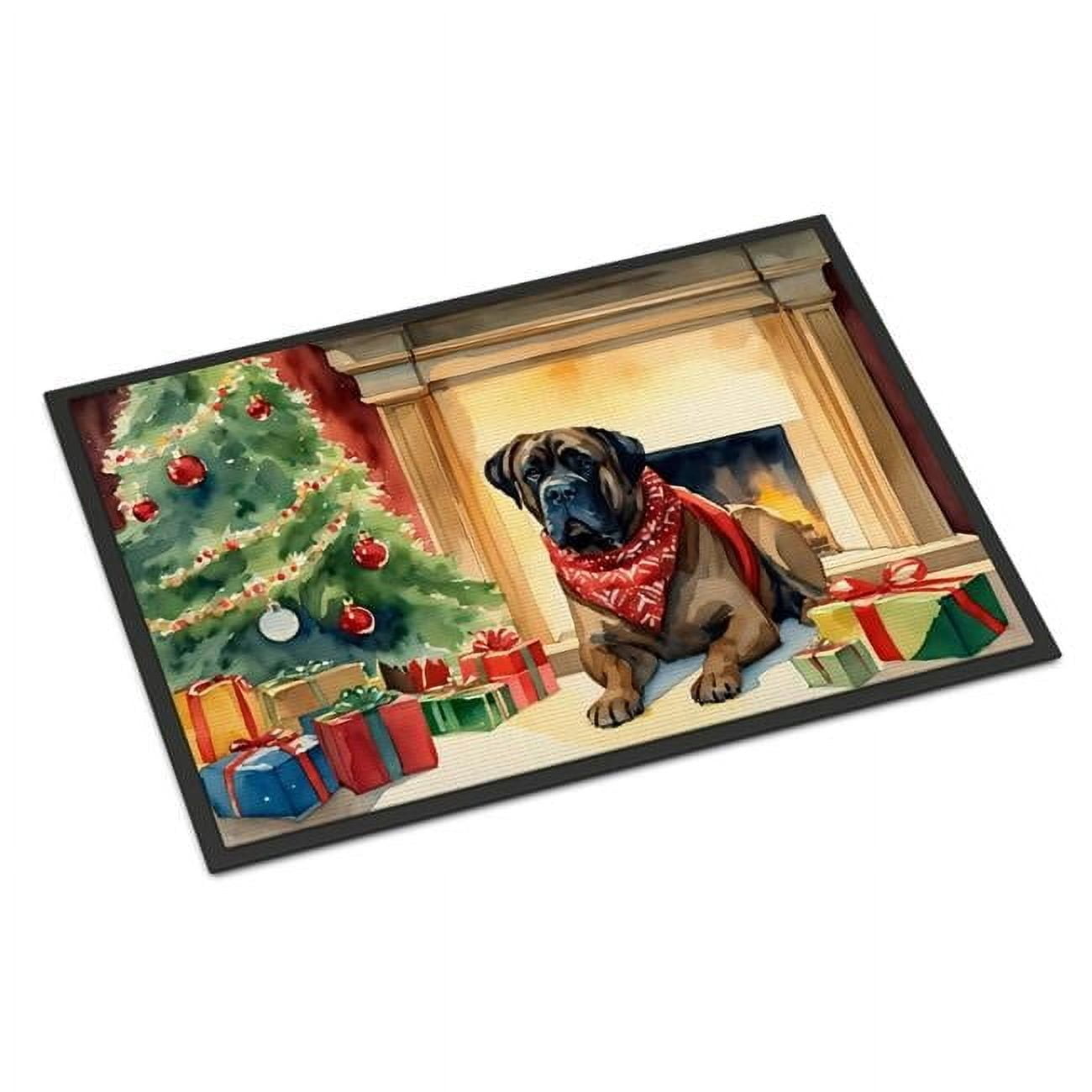 Carolines Treasures DAC2625MAT 0.15 x 18 x 27 in. Bullmastiff Cozy Christmas Doormat