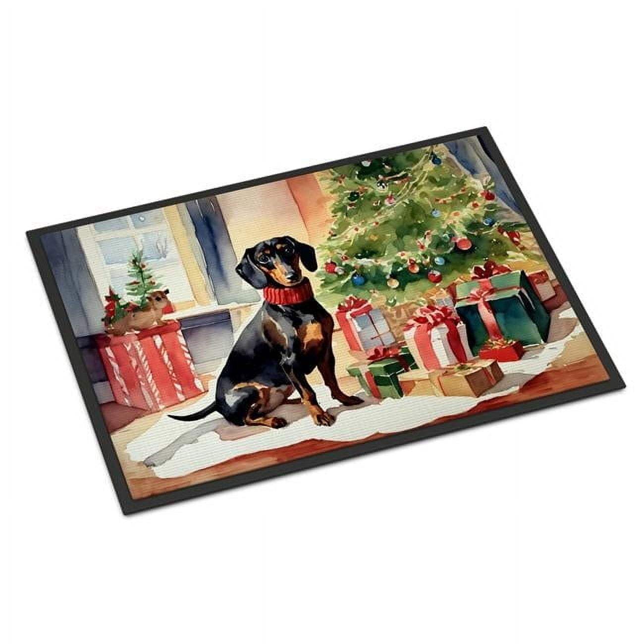 Carolines Treasures DAC2643MAT 0.15 x 18 x 27 in. Dachshund Cozy Christmas Doormat
