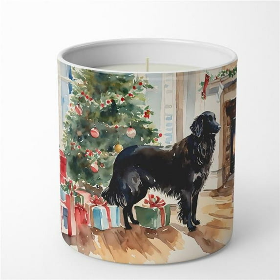 Carolines Treasures DAC2658CDL 10 oz Unisex Flat-Coated Retriever Cozy Christmas Decorative Soy Candle