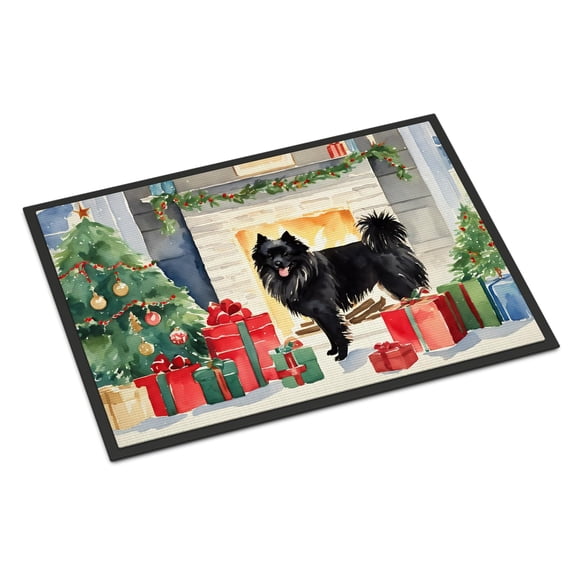 German Spitz Cozy Christmas Doormat 36 in x 24 in