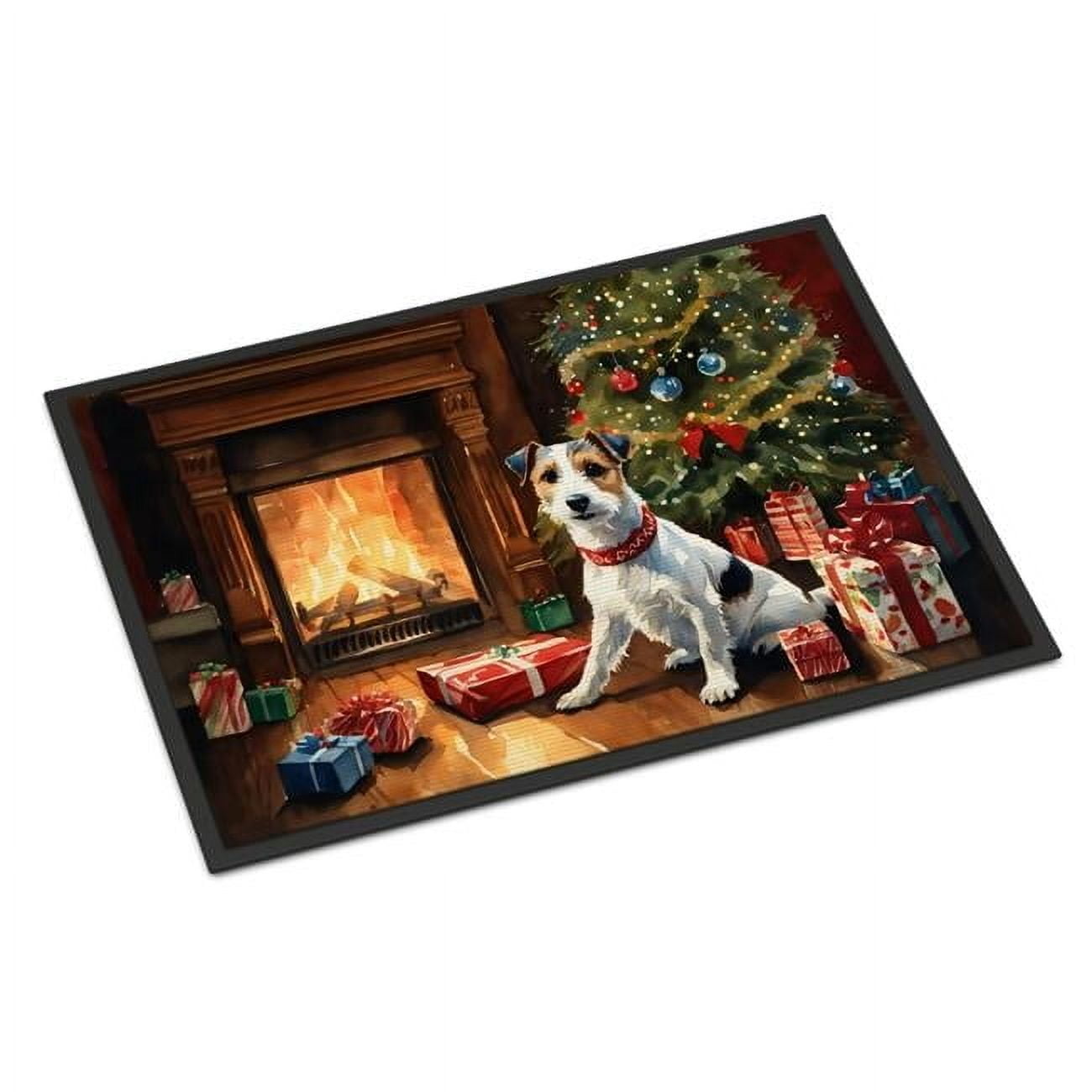 Carolines Treasures DAC2682MAT 18 x 27 in. Jack Russell Terrier Cozy Christmas Doormat