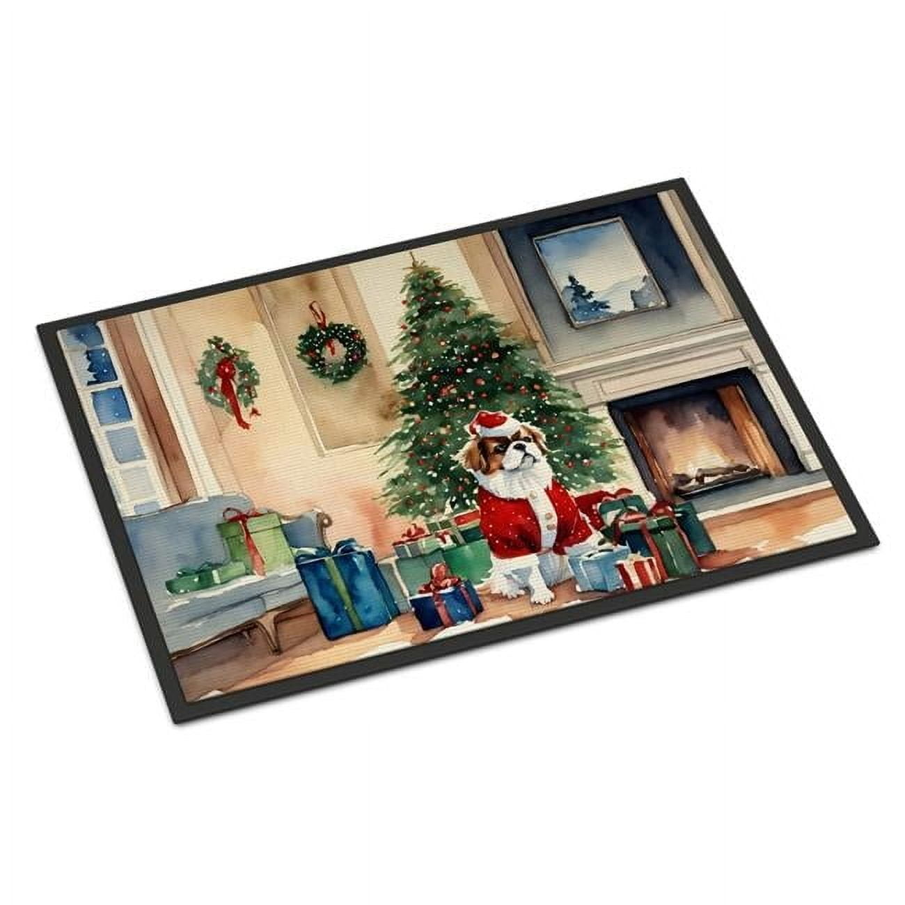 Carolines Treasures DAC2684MAT 18 x 27 in. Japanese Chin Cozy Christmas Doormat