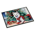 thumbnail image 1 of Carolines Treasures DAC2685JMAT 0.15 x 24 x 36 in. Japanese Spitz Cozy Christmas Doormat, 1 of 6
