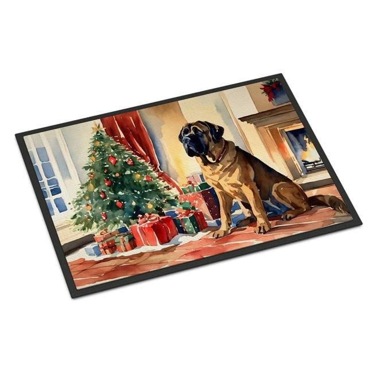 Carolines Treasures DAC2704MAT 18 x 27 in. Mastiff Cozy Christmas Doormat