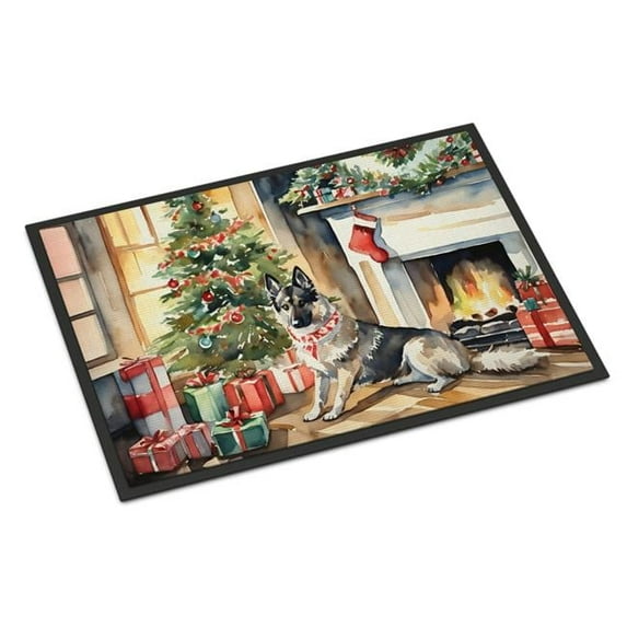 Carolines Treasures DAC2712JMAT 0.15 x 24 x 36 in. Norwegian Elkhound Cozy Christmas Doormat