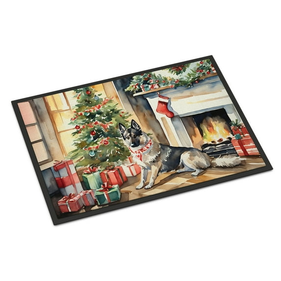 Carolines Treasures DAC2712MAT 18 x 27 in. Norwegian Elkhound Cozy Christmas Doormat