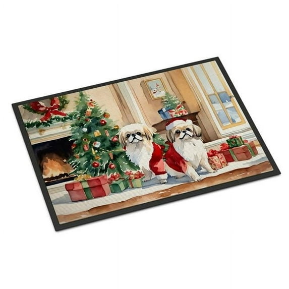 Carolines Treasures DAC2721MAT 18 x 27 in. Pekingese Cozy Christmas Doormat
